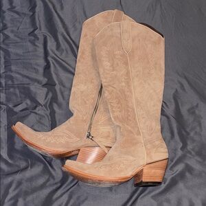 ARIAT Tan Suede Heeled Boots (WORN ONCE!)